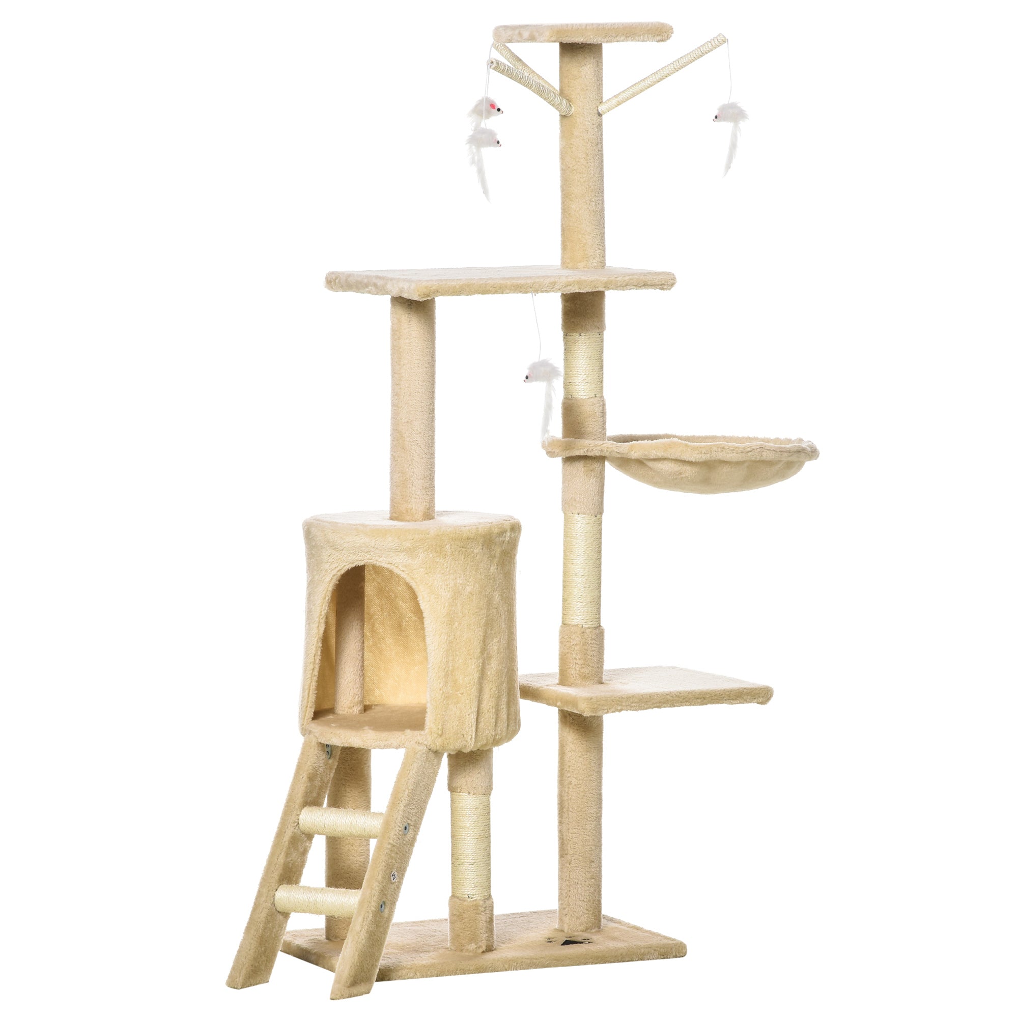 Cat Tree House, 131H cm-Beige