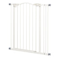 Metal Pet Safety Gate Folding Dog Fence Adjustable Width - White