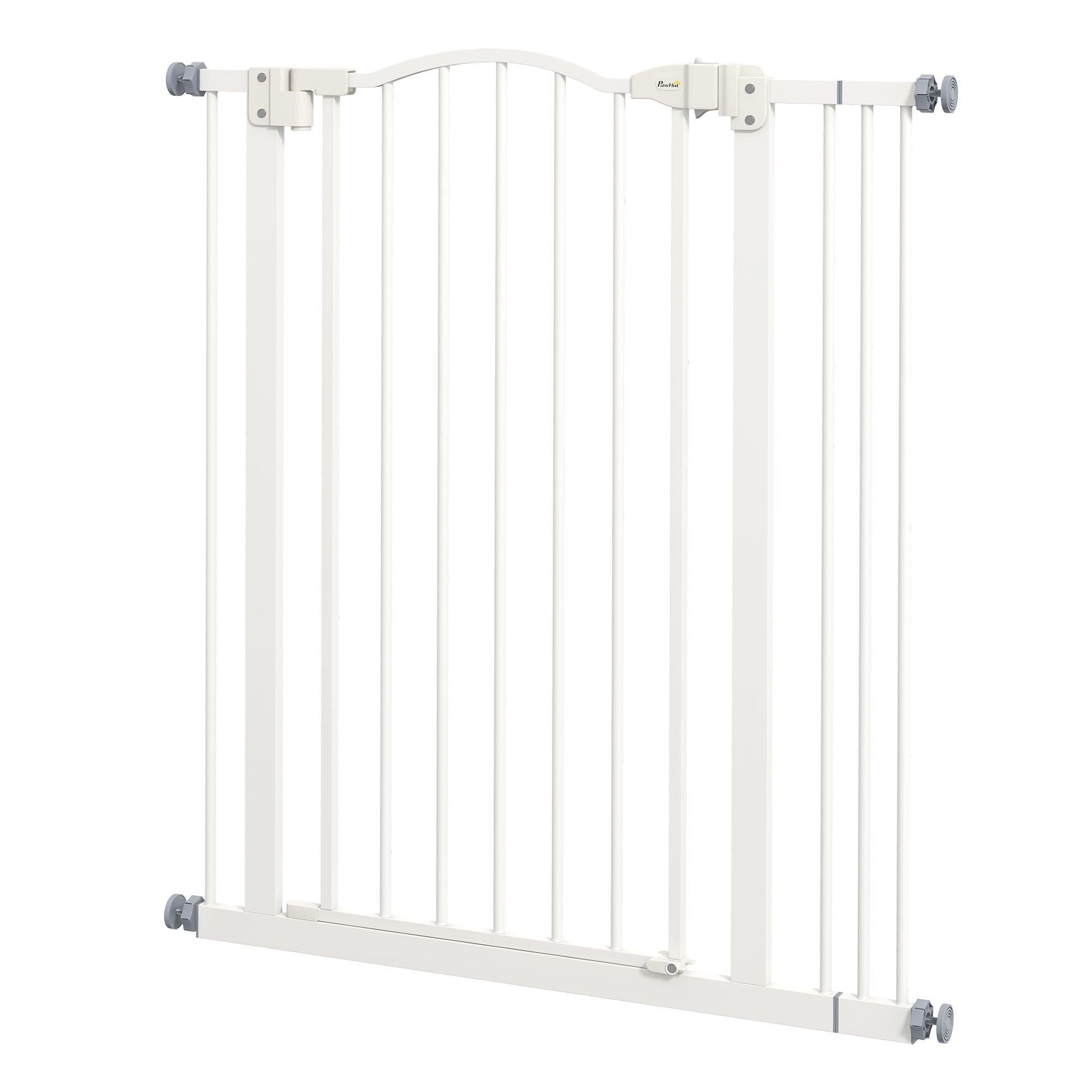 Metal Pet Safety Gate Dog Gate Folding Fence, White