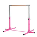 Adjustable Steel Frame Horizontal Gymnastics Bar for Kids - Pink