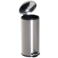 30L Foot Pedal Bin Stainless Steel Kitchen Waste Rubbish Lid - Black & Silver