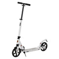 Folding Kick Scooter with 2 Big Wheels Adjustable Handlebar for Teens & Adults 14+ - White