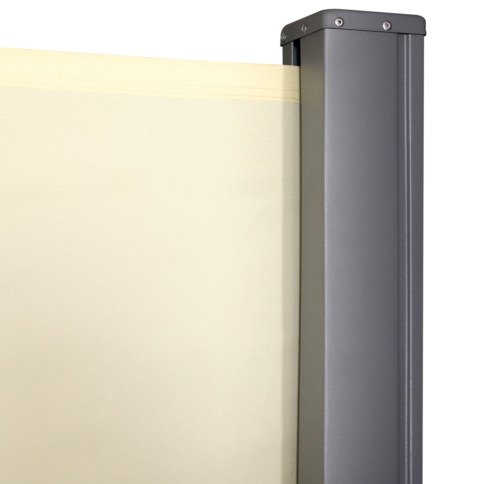 Retractable Sun Awning Privacy Screen for Outdoor Use Cream White