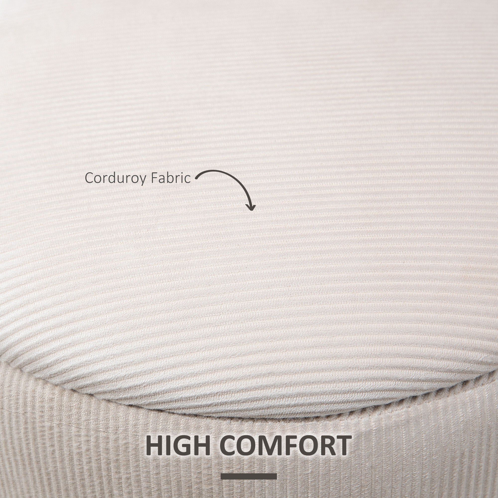 Modern Storage Ottoman with Removable Lid, Fabric Storage Stool, Foot Stool, Dressing Table Stool, Set of 2, White