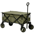 Collapsible Garden Trolley with Steel Frame, Wheels & Adjustable Handle - Green
