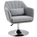 Contemporary Swivel Accent Chair with Adjustable Height and Lumbar Support - Neutral Grey