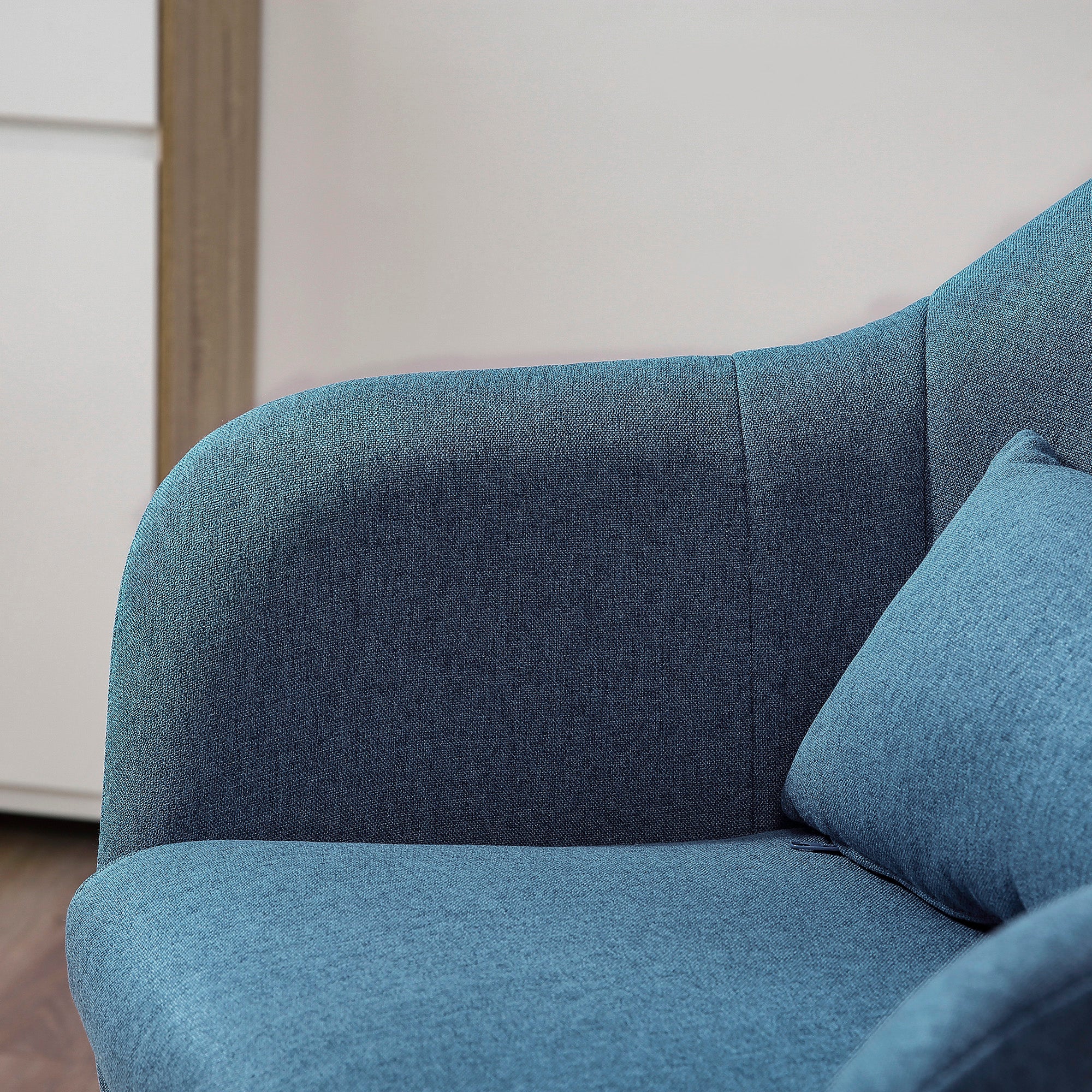 Retro Swivel Accent Chair with Adjustable Height and Lumbar Support - Beige