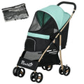Oxfoad Small & Miniature Dog Pet Stroller with Rain Cover - Green