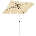 Aluminium Patio Parasol 2m x 1.25m with Tilt - Beige