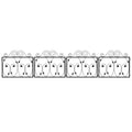 4 Pack Metal Garden Fence with Scroll Flower Edging and Animal Barrier - Black