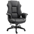 PU Leather Padded High-Back Ergonomic Office Gaming Chair with Armrests and Adjustable Height - Black