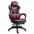 Ergonomic Adjustable Racing Gaming Chair with Recliner, Headrest, Lumbar Support & Retractable Footrest - Red