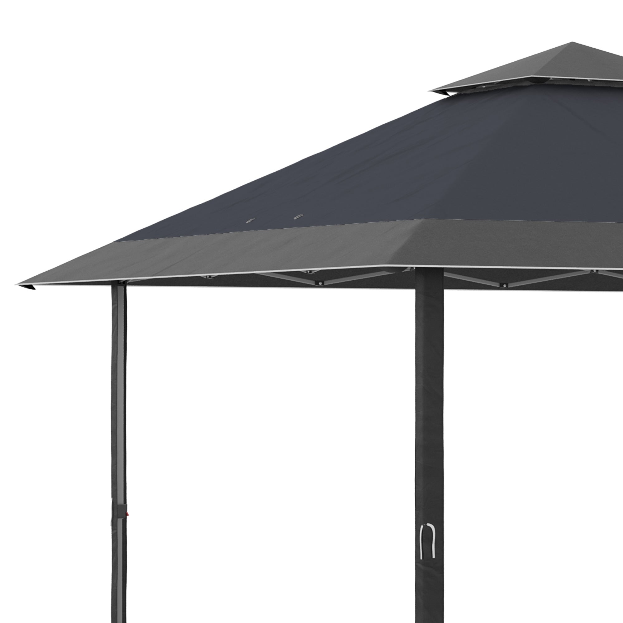 4 x 4m Pop-up Gazebo Double Roof Canopy Tent with UV Proof, Roller Bag & Adjustable Legs Outdoor Party, Steel Frame, Grey