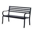 2 Seater Metal Garden Bench With Durable Steel Frame - Black