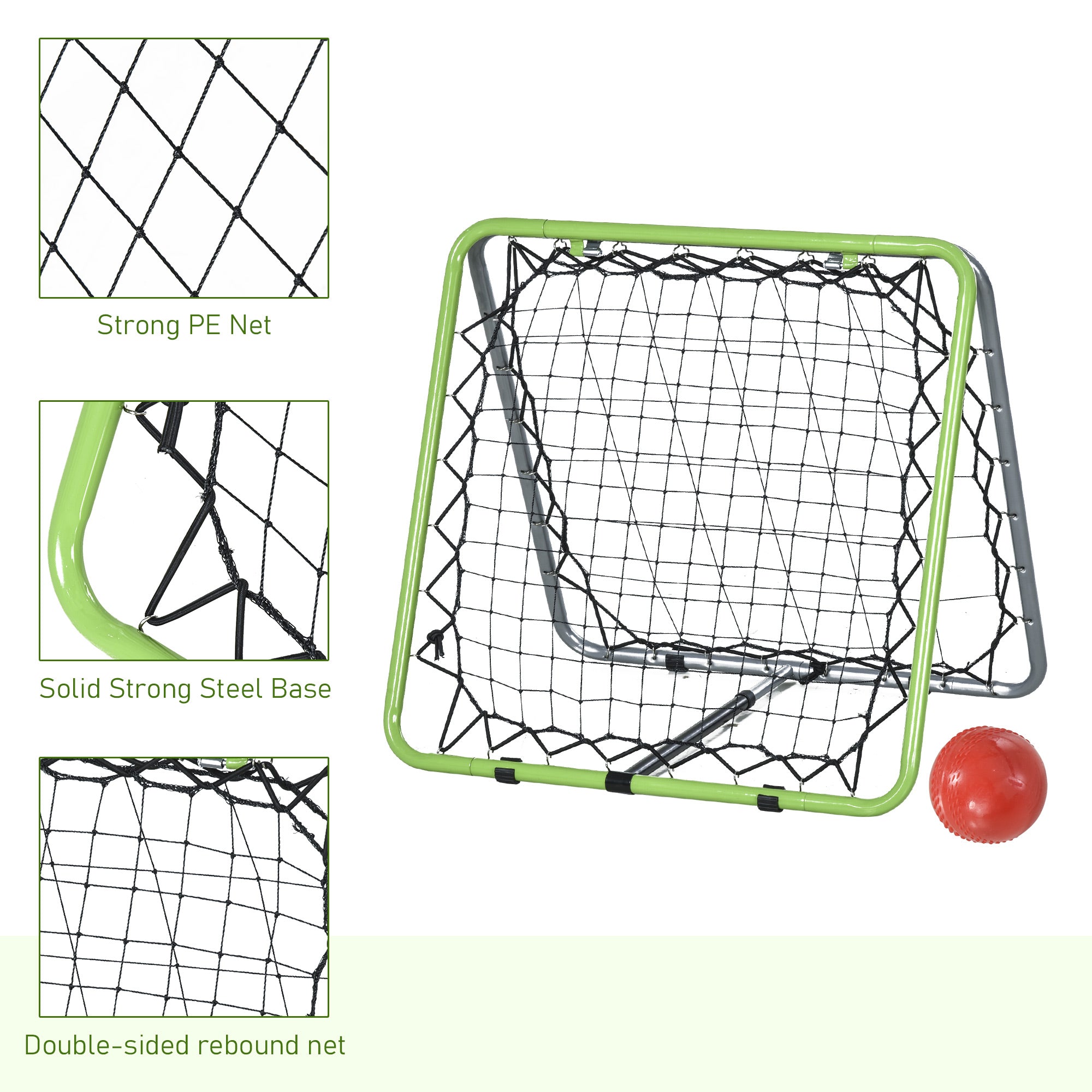 Football Training Net, Soccer Kickback Target Goal Both Side Rebounder Net, Adjustable Angle Goal Training Set for Kids and Children, Backyard