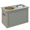 Raised Dog Feeding Station with 2 Stainless Steel Bowls for Large Dogs - Grey