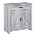 Farmhouse Barn Door Sideboard Storage Cabinet for Living Room - Grey Grain