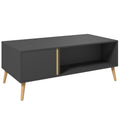 Modern Coffee Table with Storage Cabinets and Compartments 115x58x45cm - Grey
