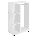 Open Wardrobe with Hanging Rail, Storage Shelves & Wheels 128x80x40 cm - White