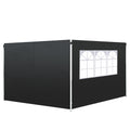 3m Gazebo Exchangeable Side Panels with Window for 3x3 Gazebo - Black