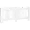 Slatted Radiator Cover Cabinet 172L x 19W x 81H cm with MDF Lined Grill - White