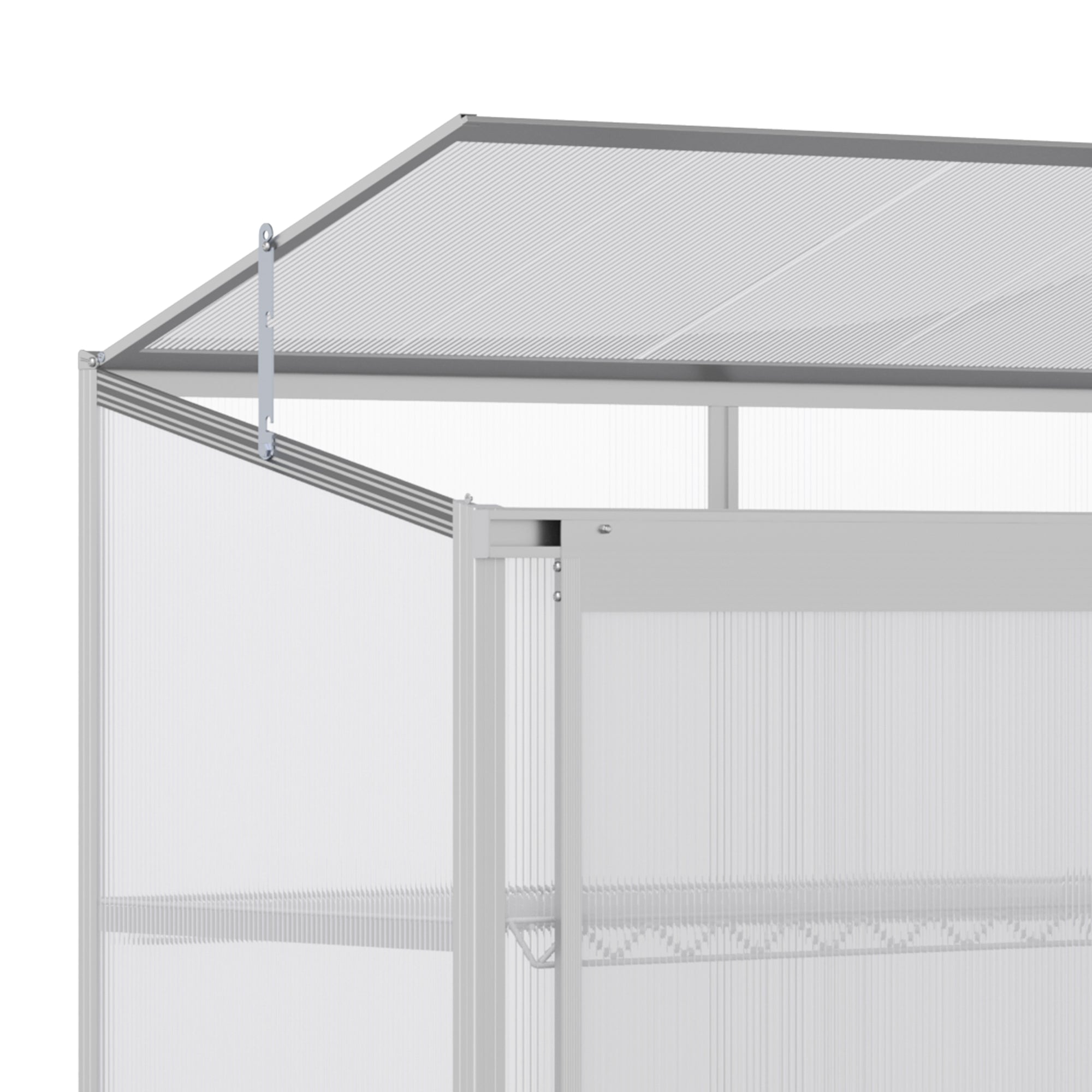 3-Tier Mini Greenhouse Garden Cold Frame Plant Growth House w / Polycarbonate Panels, Openable Roof, 129.5 x 58 x 140 cm, Silver