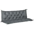 3 Seater Outdoor Bench Cushion with Back Support - Dark Grey