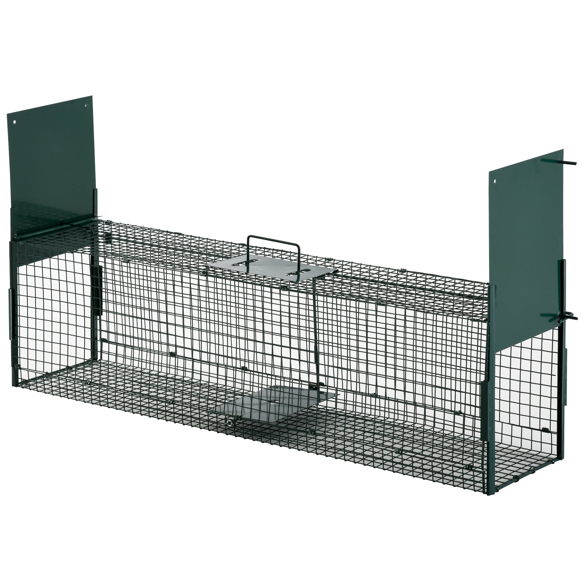 2-Door Humane Live Trap for Small Animals, Animal Trap for Rat Mise Mink Rabbit Raccoon Gopher Squirrel, Dark Green