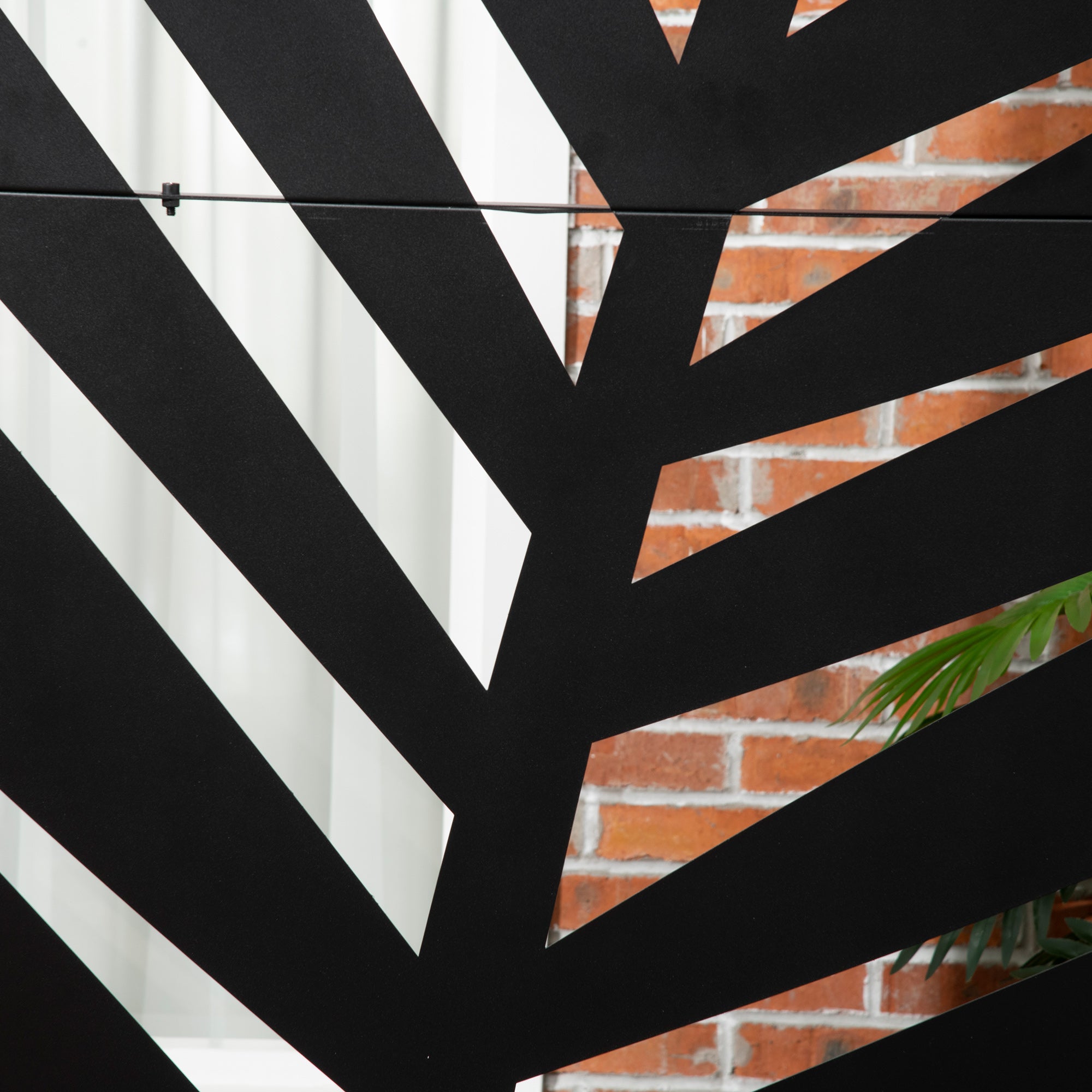 6.5 Foot Metal Privacy Screen with Stand and Ground Stakes - Black