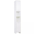 Slim Tall Bathroom Cabinet with 2 Doors & Adjustable Shelves - White