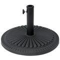 Garden 15kg Round Cement Parasol Base for Outdoor Umbrella - Black
