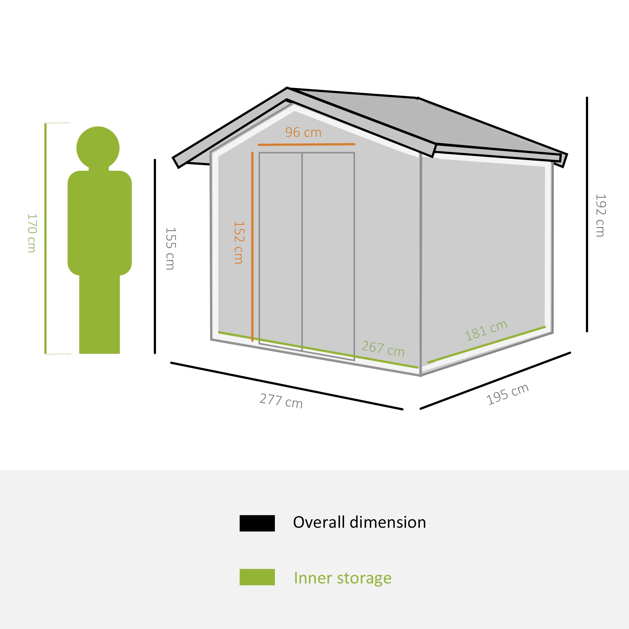 Lockable Garden Shed Large Patio Tool Metal Storage Building Foundation Sheds Box Outdoor Furniture (9 x 6 FT, Green)