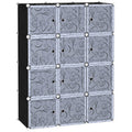DIY Portable Interlocking Modular Wardrobe Closet Cube Organiser with Hanging Rails - Black and White