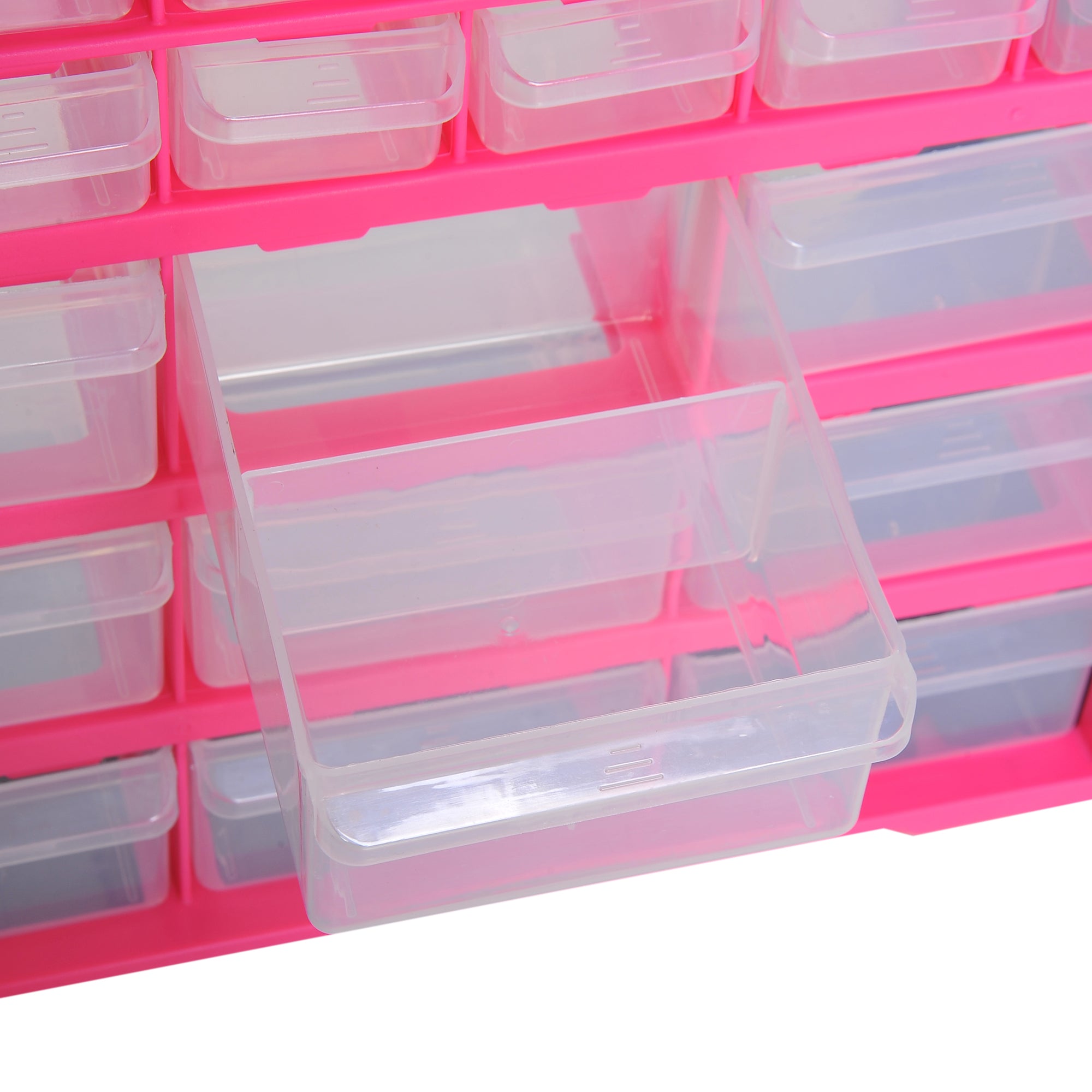 39 Drawer Storage Cabinets, 38Lx16Dx47.5H cm, Plastic-Rose Red