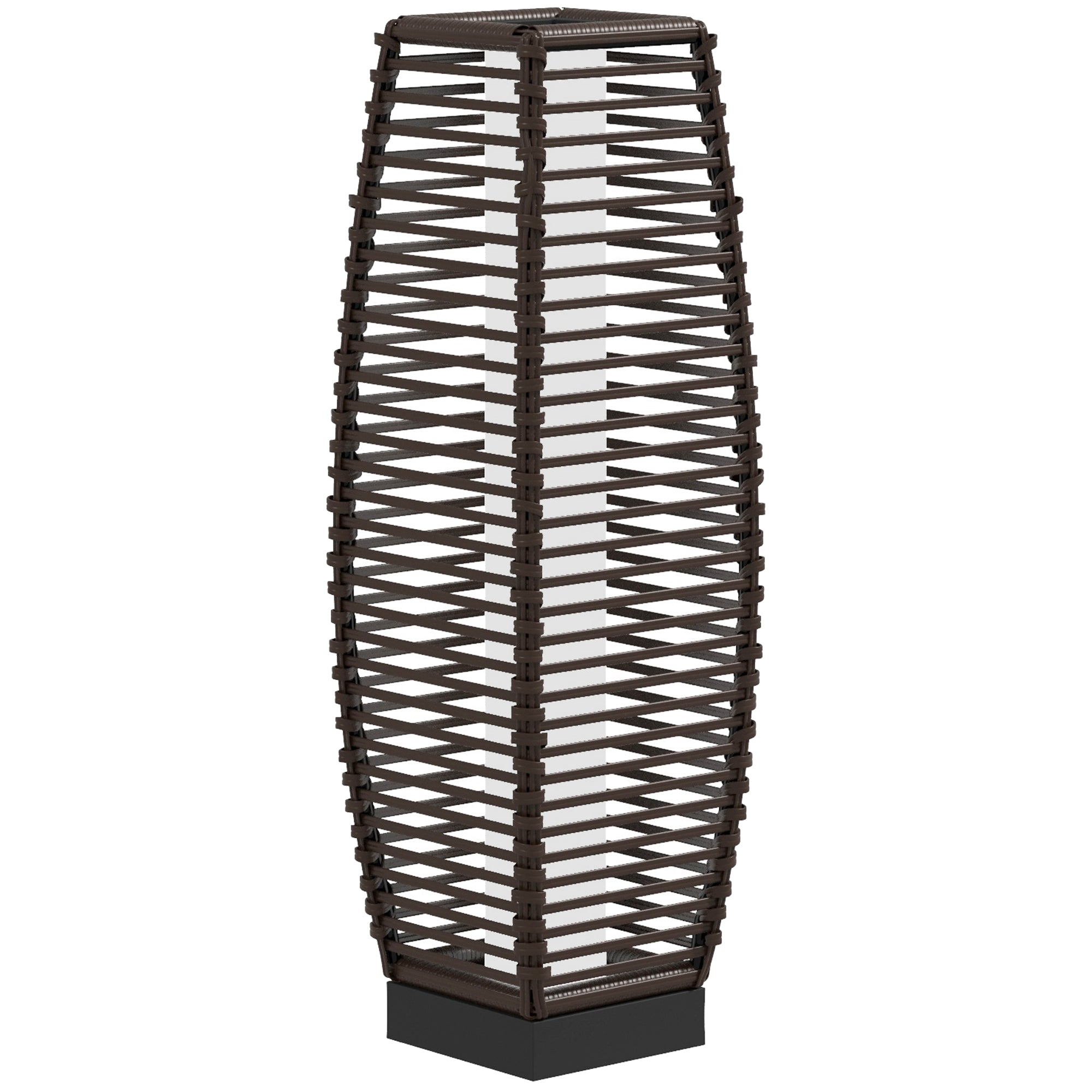 Solar Floor Lamp with Auto On Off Warm LED Lights - Brown