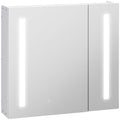 Illuminated Bathroom Mirror Cabinet with Adjustable Shelf & USB Charging - White