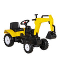 Ride-on Pedal Digger Construction Toy with Horn for Kids & Toddlers - Yellow