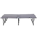 Portable Double Folding Camping Cot for Comfortable Sleep - Grey