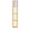 4-Tier Floor Lamp with Storage Shelves for Living Room, Kitchen, Office - Natural