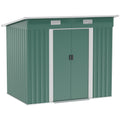 6.8 x 4.3ft Outdoor Garden Storage Shed with Air Vents and Sliding Door - Green