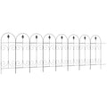 Set of 8 Rustproof 44 Inch Metal Garden Fence Panels - Black