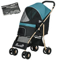 Oxfoad Small Dog Pet Stroller with Rain Cover - Dark Green