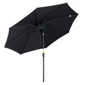 3 Metre Tilting Garden Parasol with Crank Handle and Steel Frame - Black