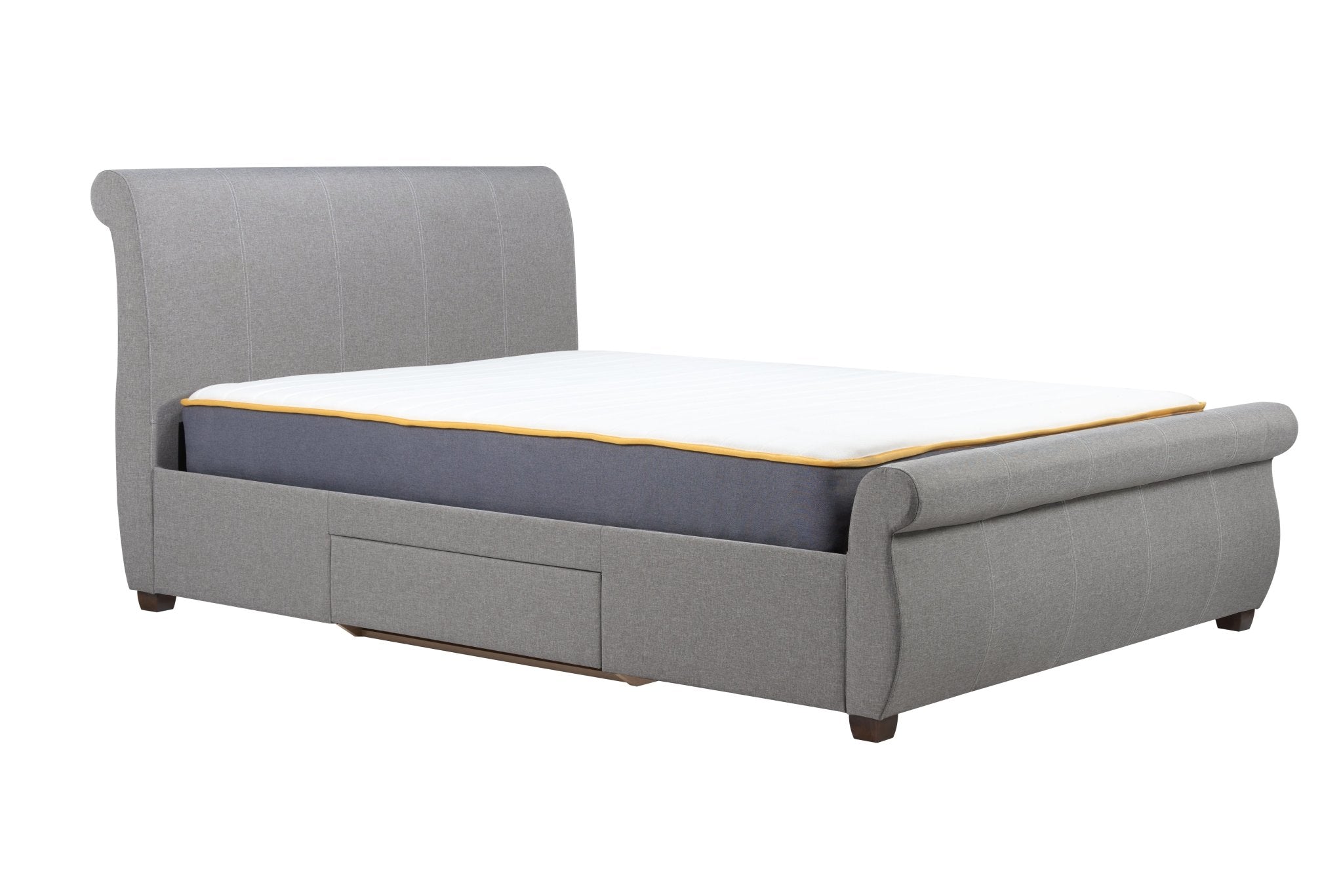 Lancaster King Bed Grey - Bedzy UK modern and affordable home furniture England