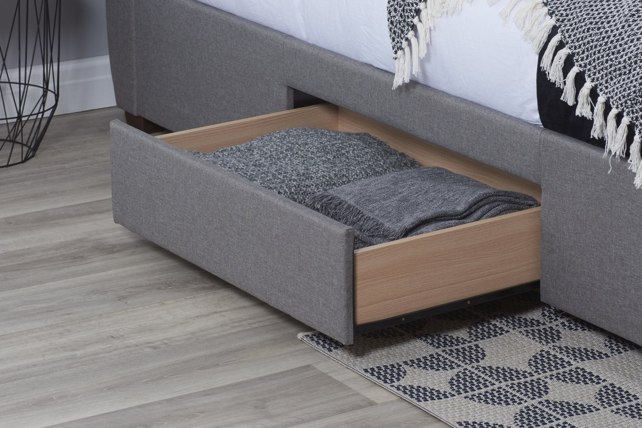 Lancaster King Bed Grey - Bedzy UK modern and affordable home furniture England