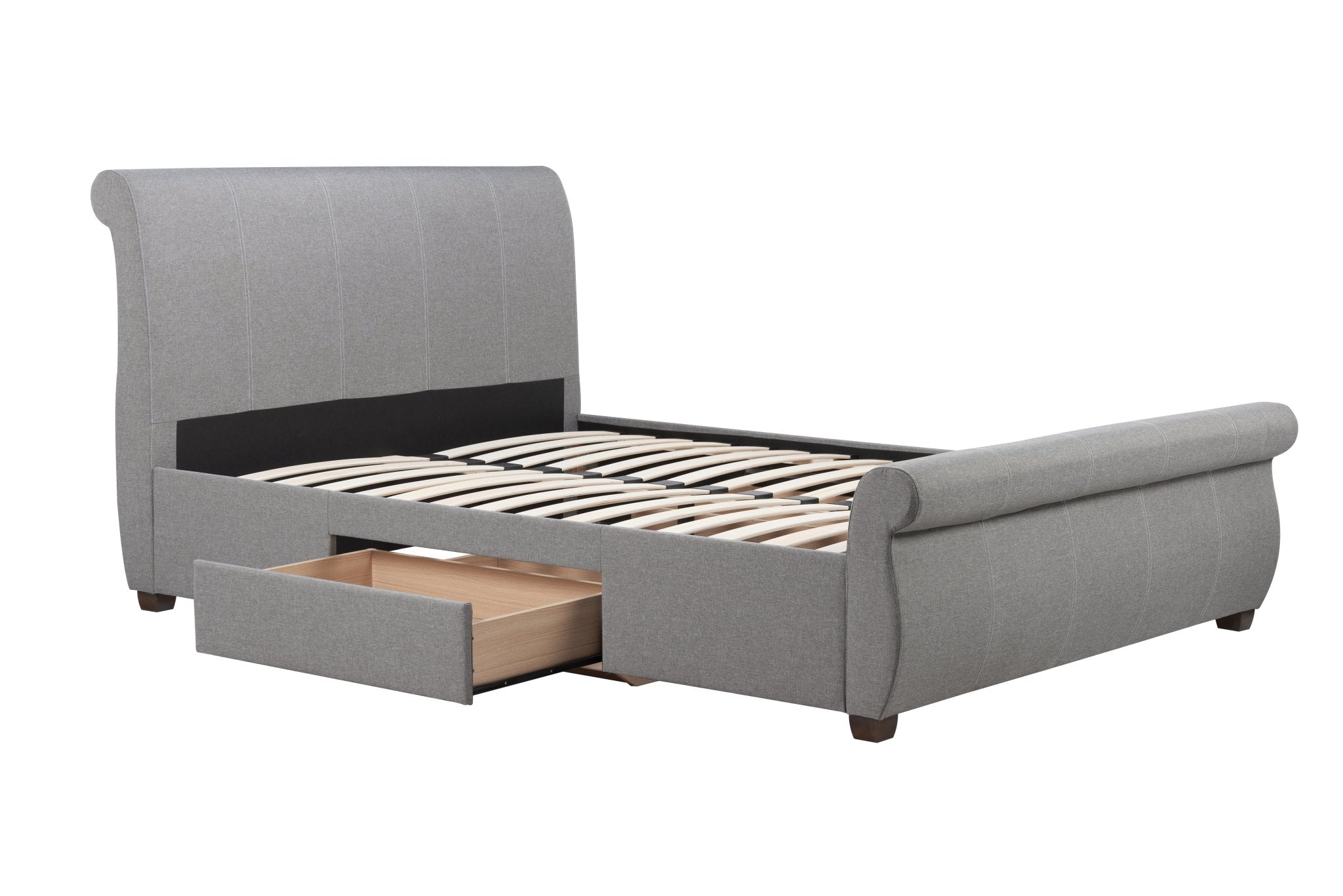 Lancaster King Bed Grey - Bedzy UK modern and affordable home furniture England