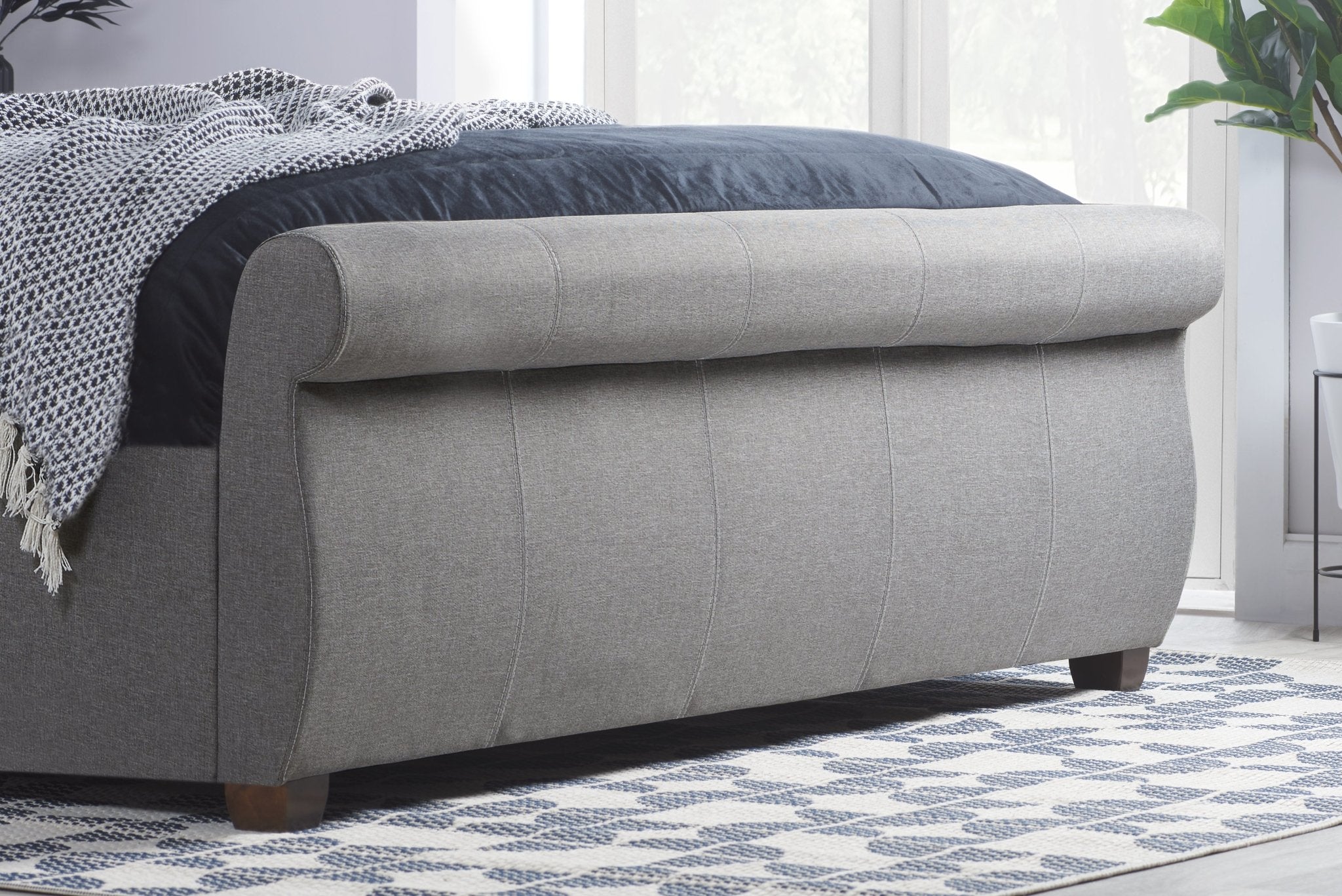 Lancaster King Bed Grey - Bedzy UK modern and affordable home furniture England