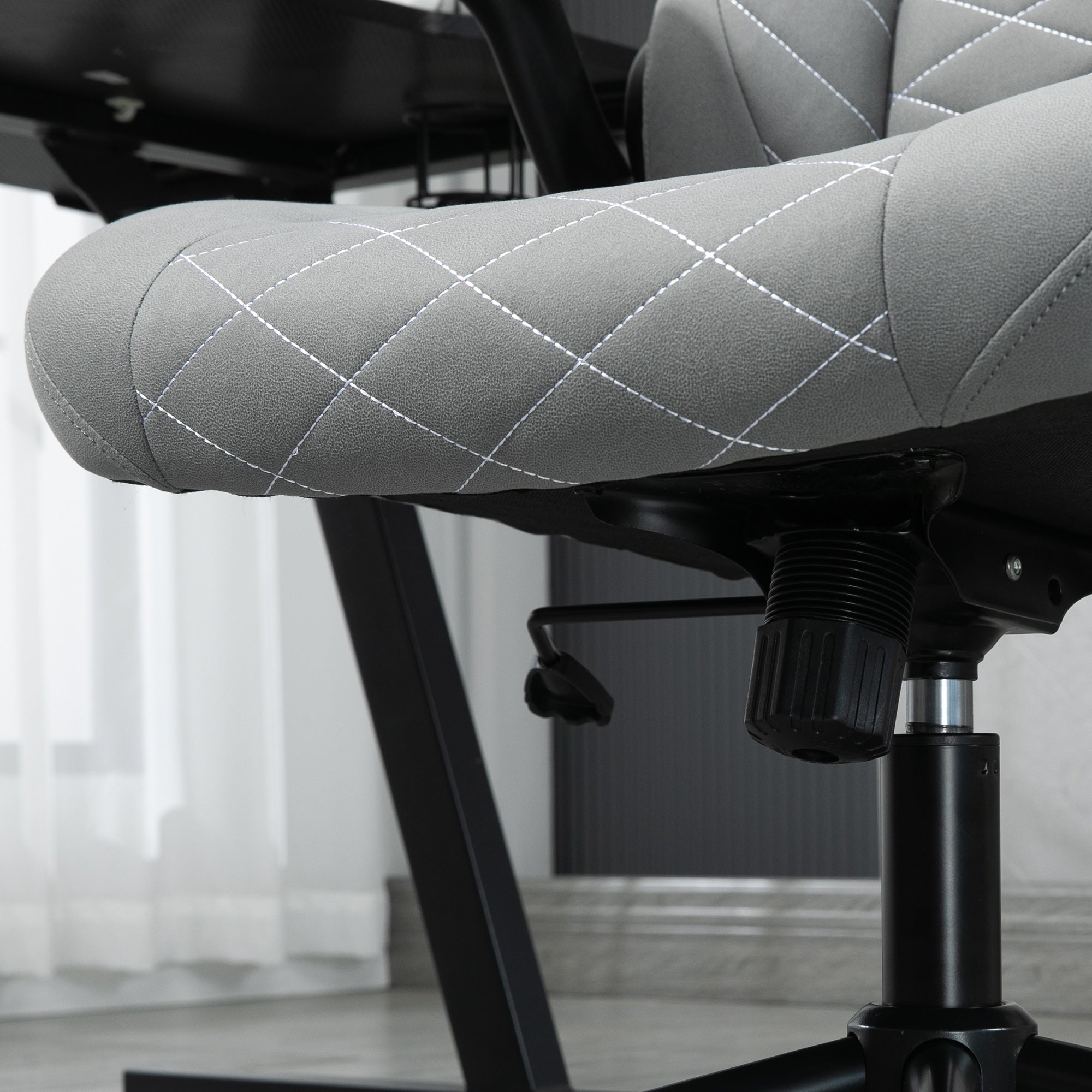 Home Office Desk Chair, Computer Chair with Flip Up Armrests, Swivel Seat and Tilt Function, Light Grey