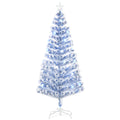 6FT Artificial Fibre Optic Christmas Tree with 26 LED Lights - White Blue