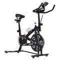 Steel Stationary Exercise Bike 8-Level Belt Driven with LCD Monitor - Black